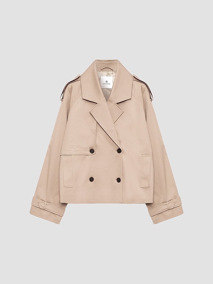 Women's Rickie Crop Trench Coat - Beige - Size Medium
