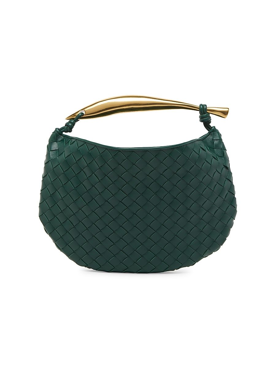 Women's Sardine Intrecciato Leather Top-Handle Bag - Emerald