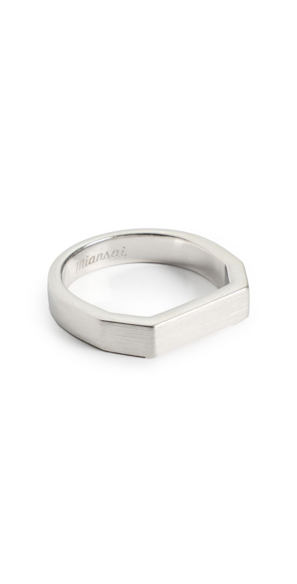 Miansai Hex Matte Sterling Silver Ring Matte Silver 9