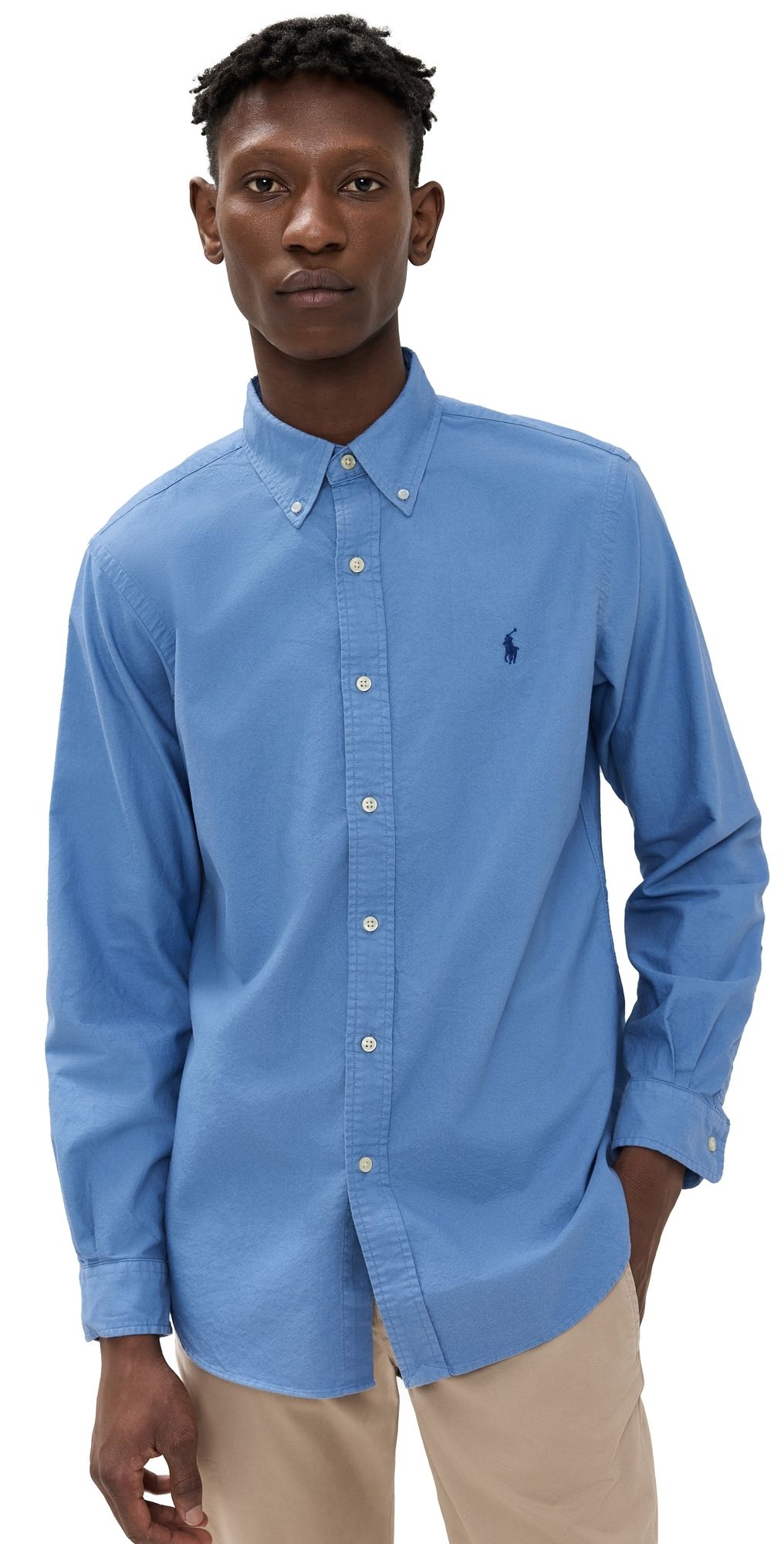 Polo Ralph Lauren Classic Fit Garment Dyed Oxford Shirt Bastille Blue S