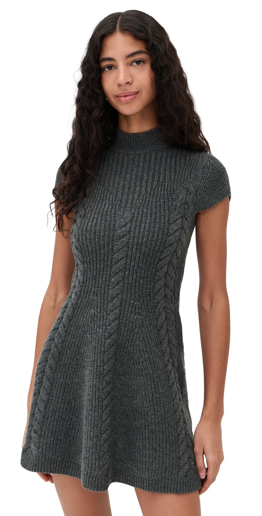 PAIGE Freya Sweater Dress Dark Charcoal M