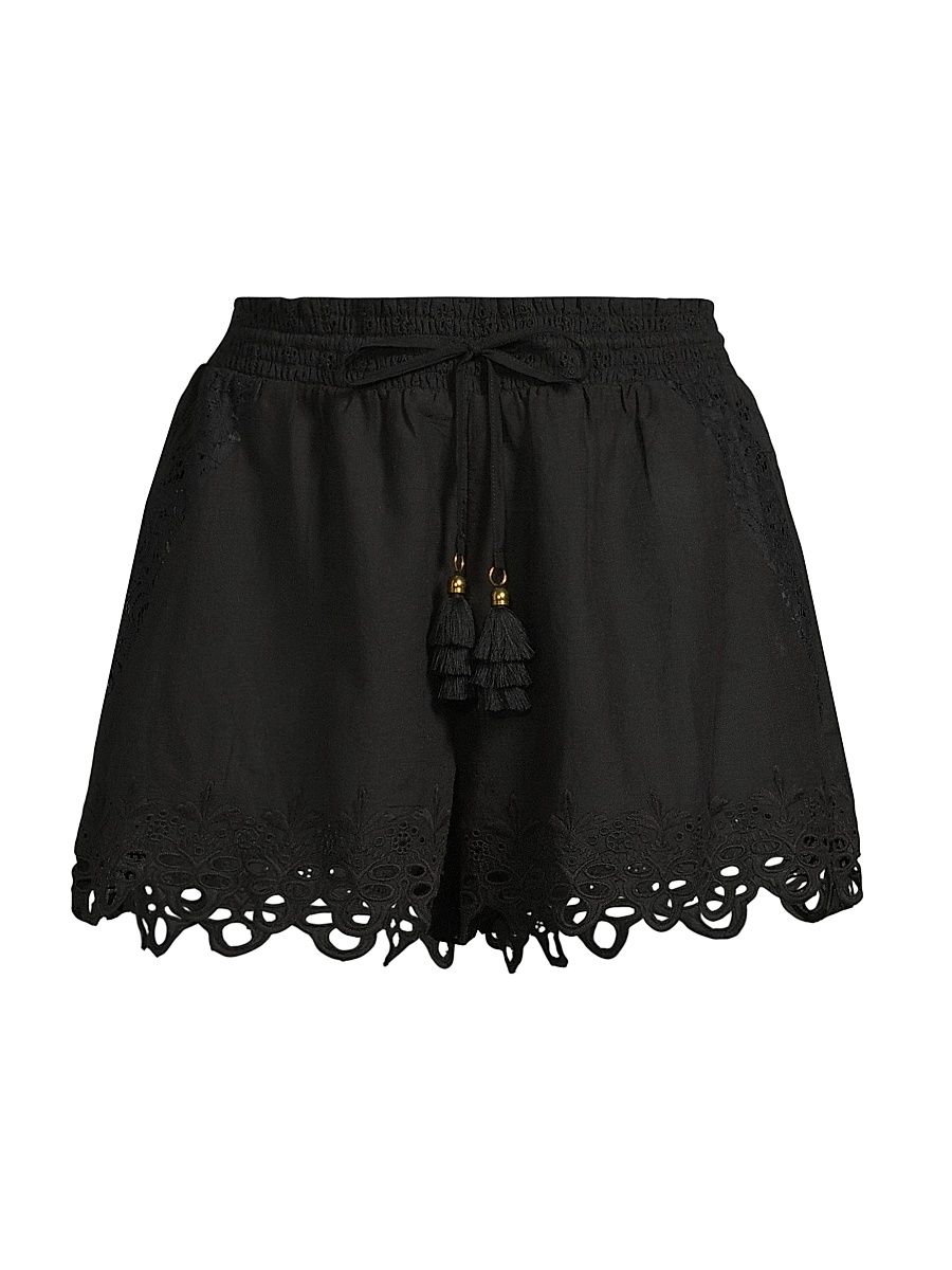 Women's Diane Cotton Cover-Up Shorts - Black - Size XL