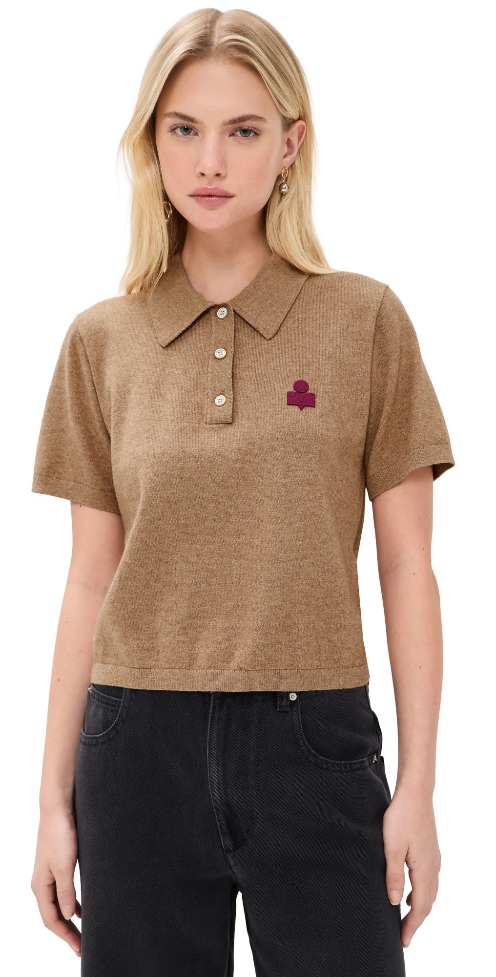 Isabel Marant Étoile Althea Polo Sweater Camel/Granita 40