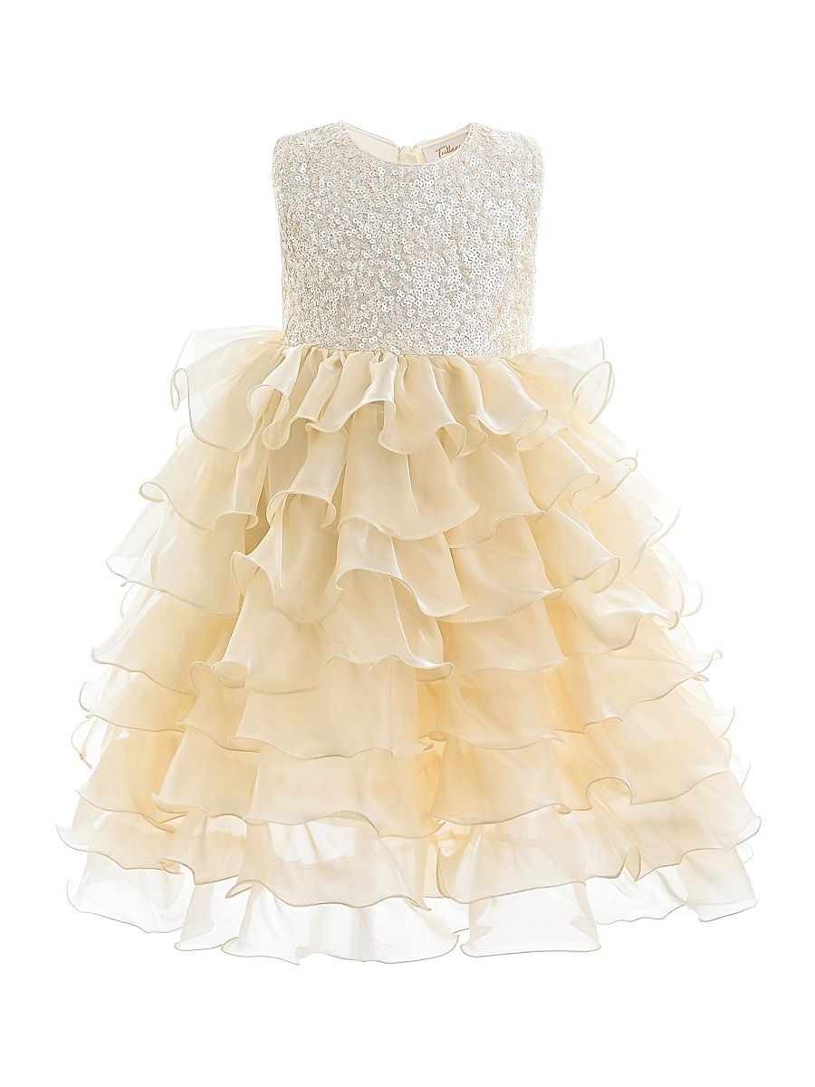 Little Girl's & Girl's Leah Dress - Gold - Size 12