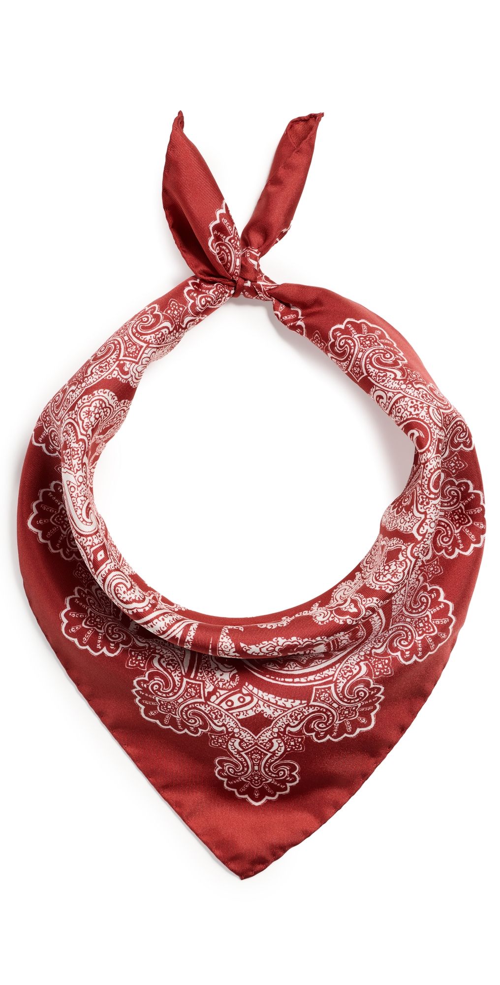 Nili Lotan Silk Twill Bandana Scarf Garnet One Size