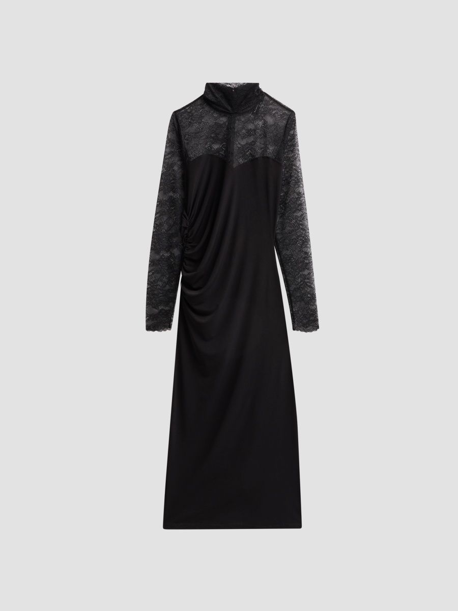 Generation Love Women's Westia Lace Jersey Midi Dress - Black - Size XL