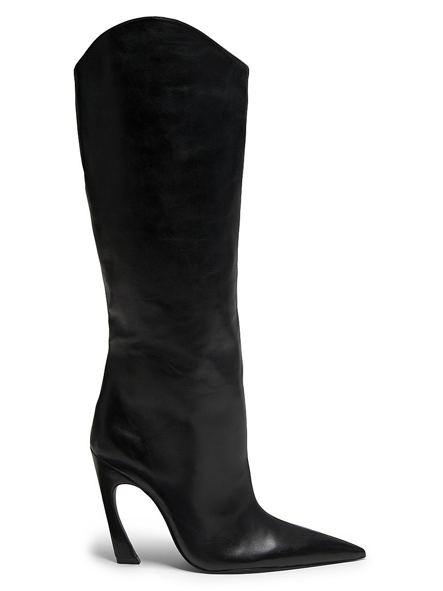 Women's Maryann 90MM Curved-Heel Boots - Black - Size 9