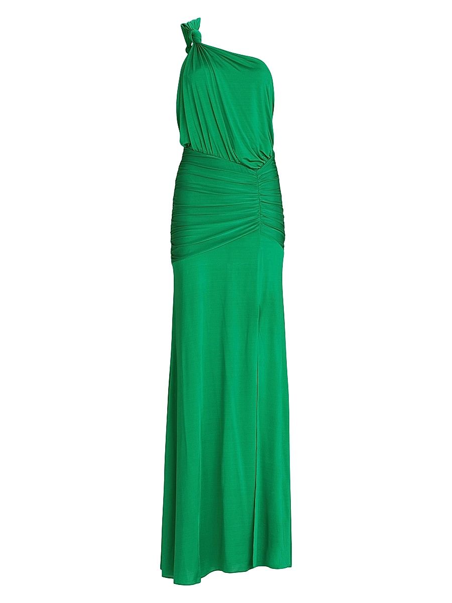 Women's Antara One-Shoulder Maxi Dress - Green - Size Large