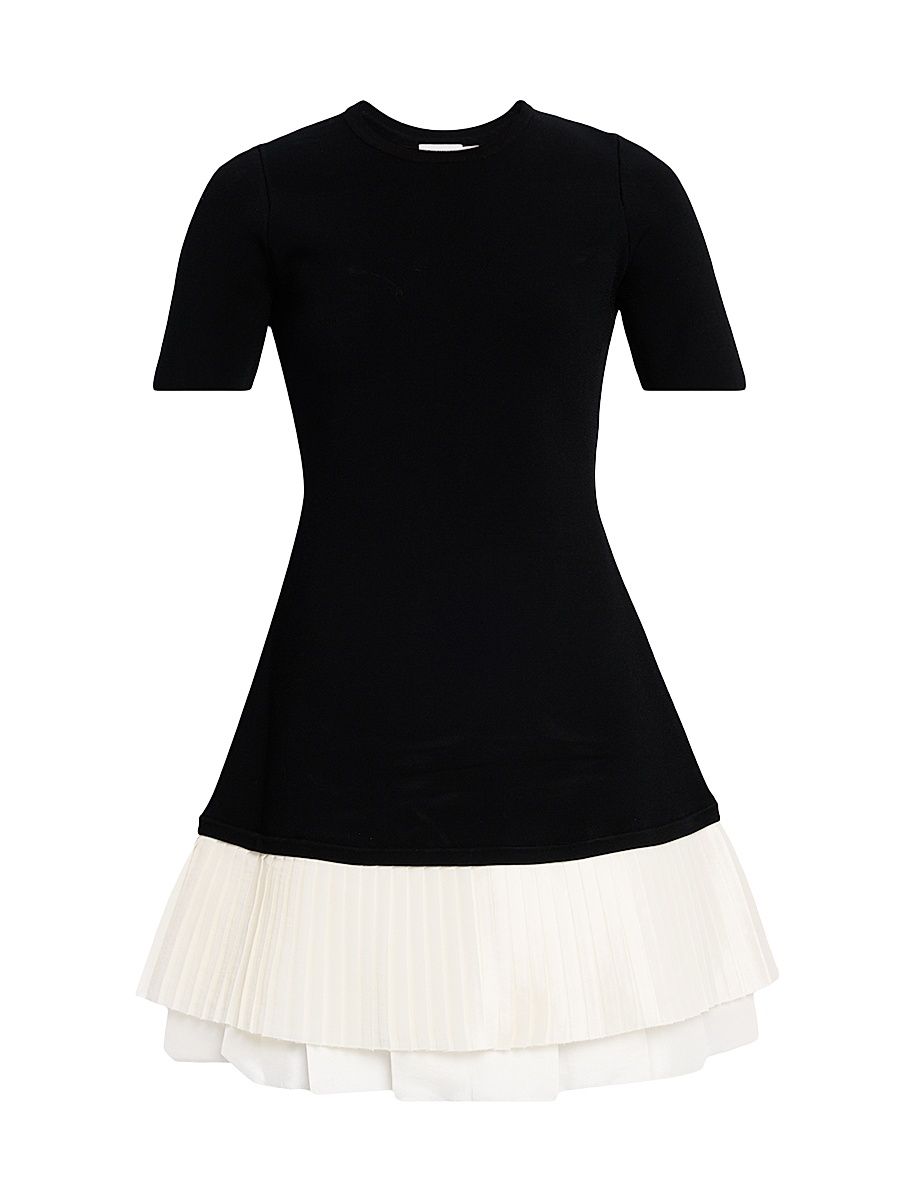 Women's Lorin Mixed-Media A-Line Minidress - Black Multi - Size Small