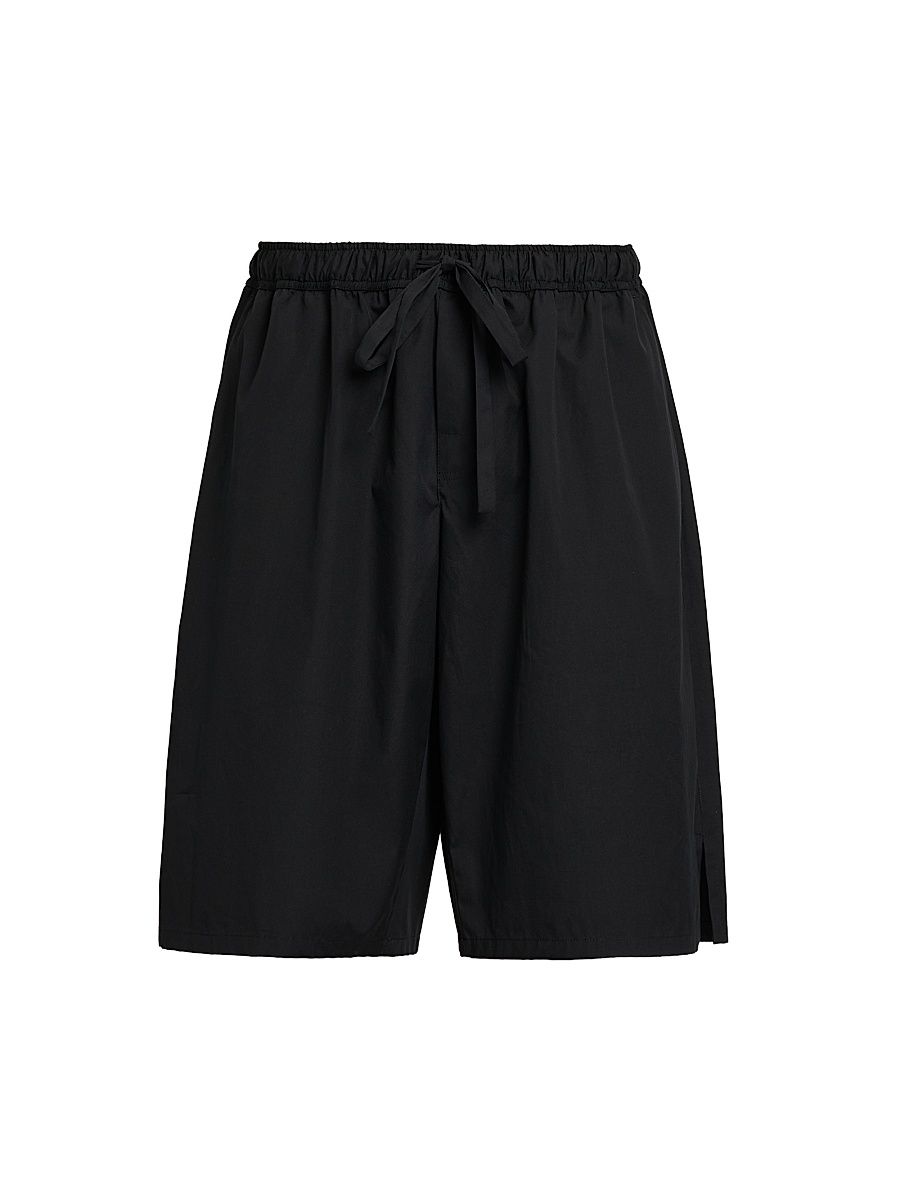 Men's Logo-Patch Cotton Drawstring Shorts - Nero - Size 38