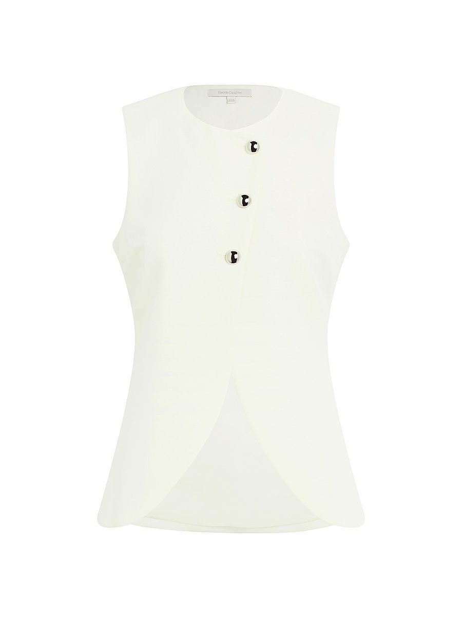Women's The Rachel Asymmetric Vest - Pearl - Size XS