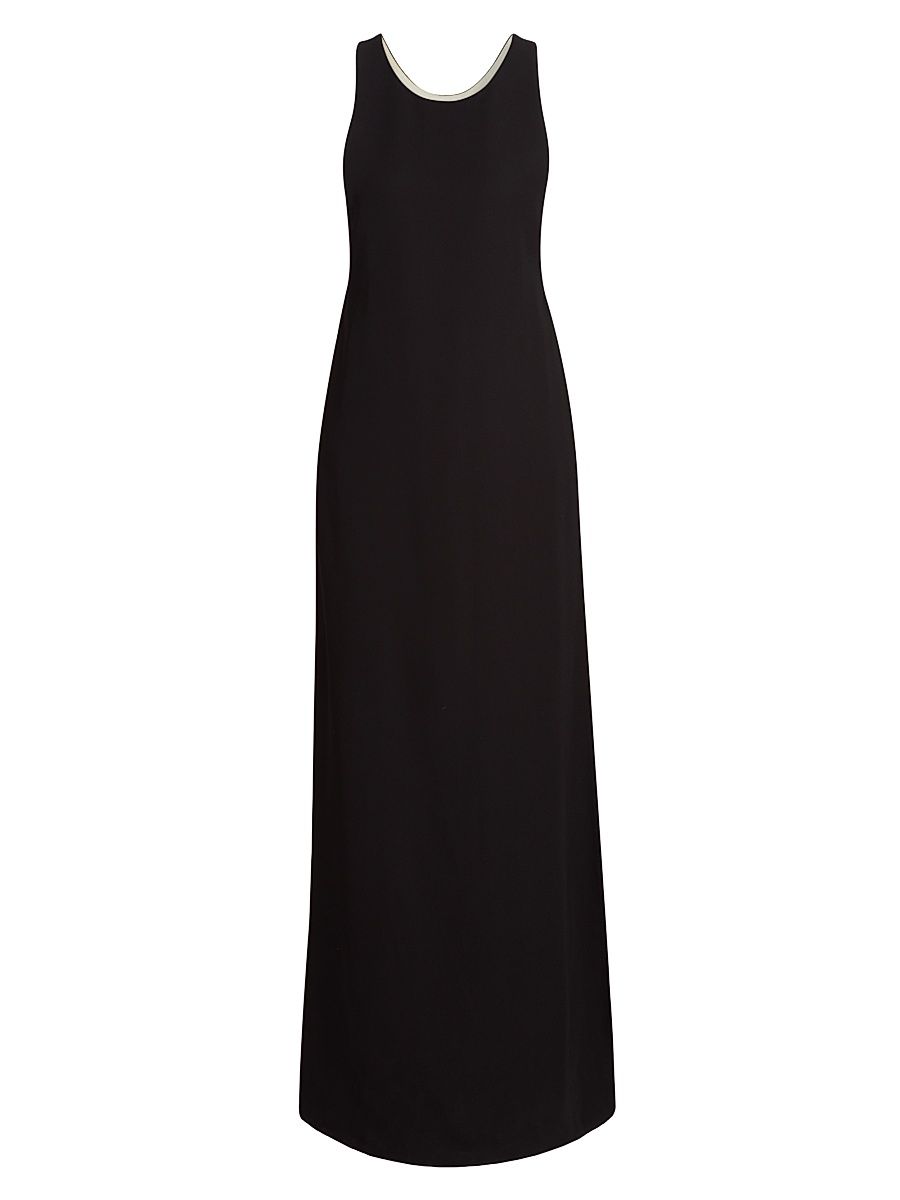 Women's Sleeveless Slit Maxi Dress - Black - Size 8