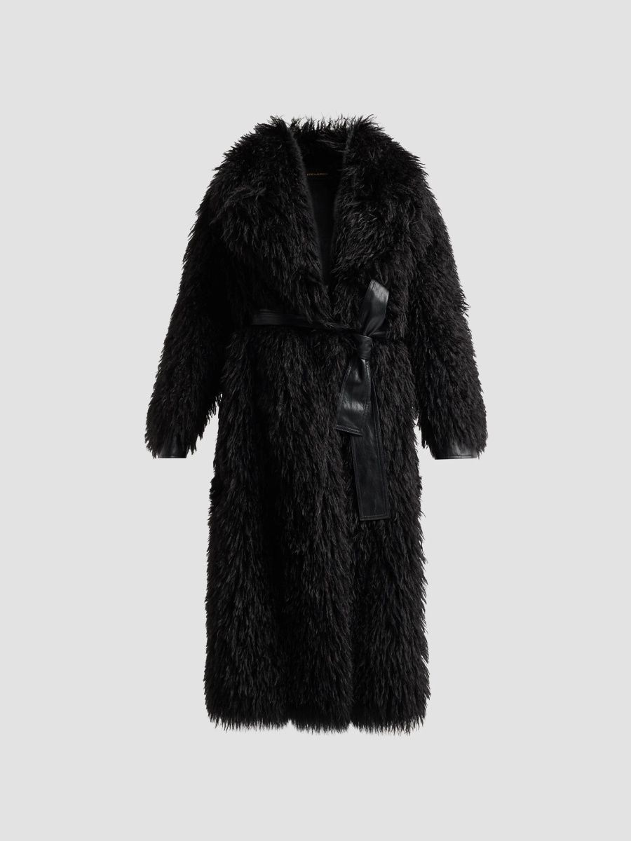 Kobi Halperin Women's Kallie Faux-Fur Belted Coat - Black - Size XS