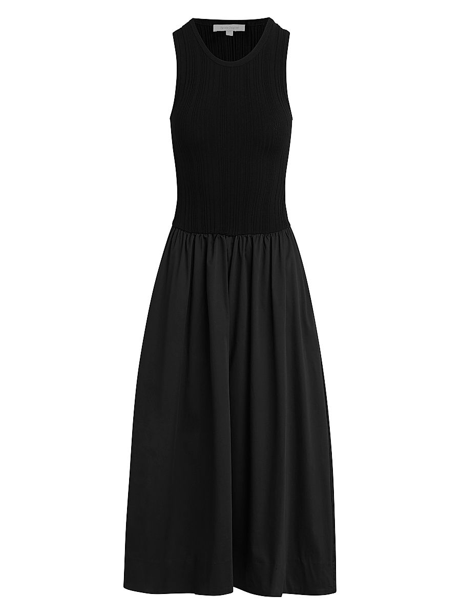 Women's The Lennon Ribbed Midi-Dress - Black - Size Large