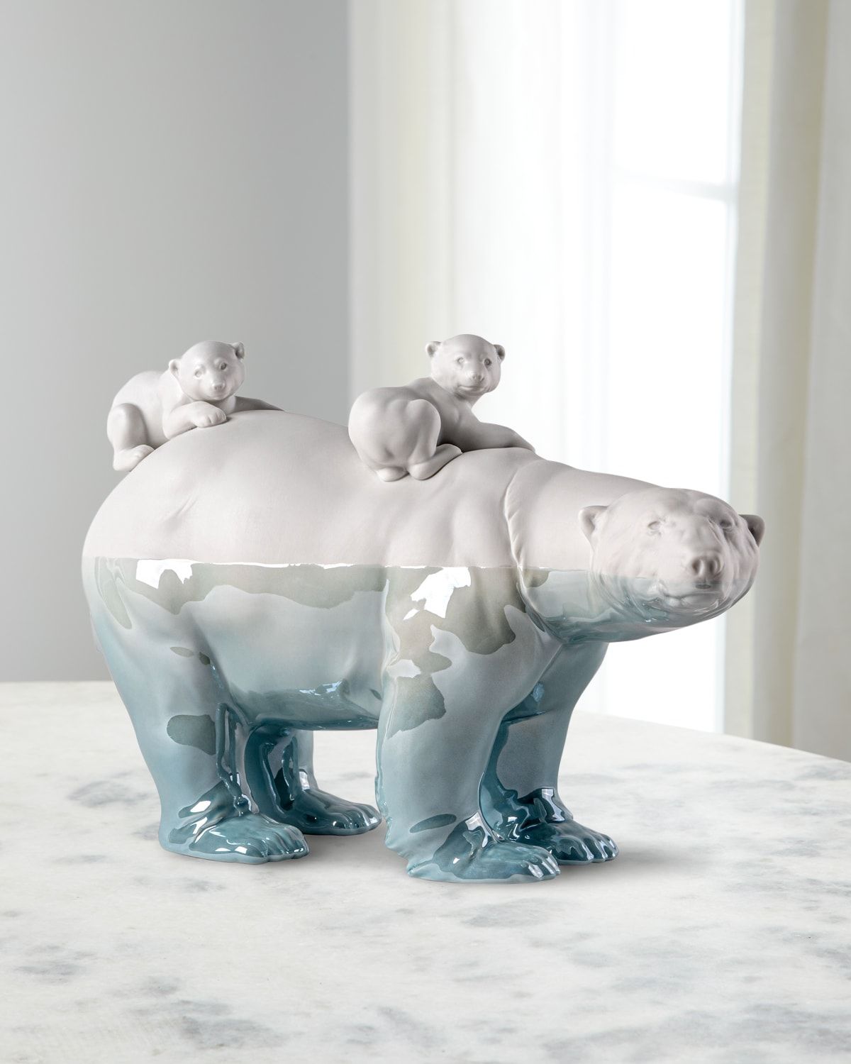 Mummy Bear and Babies Underwater Sculpture