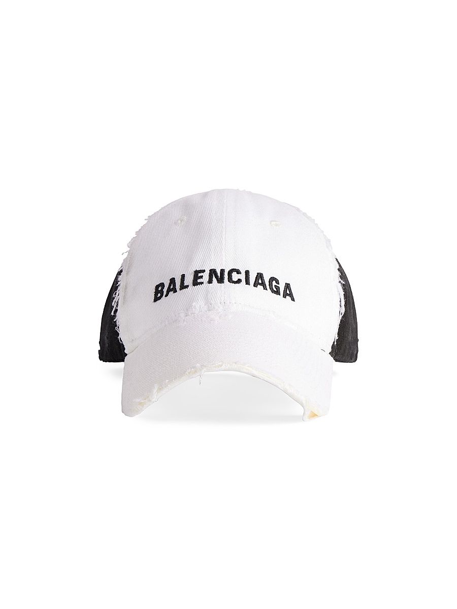 Women's Upcycled Cap - White Black - Size Large