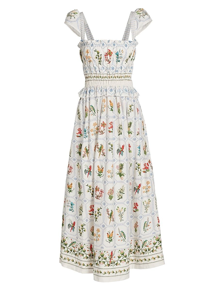 Women's Tropical Porcelain Maxi Dress - Off White - Size Medium