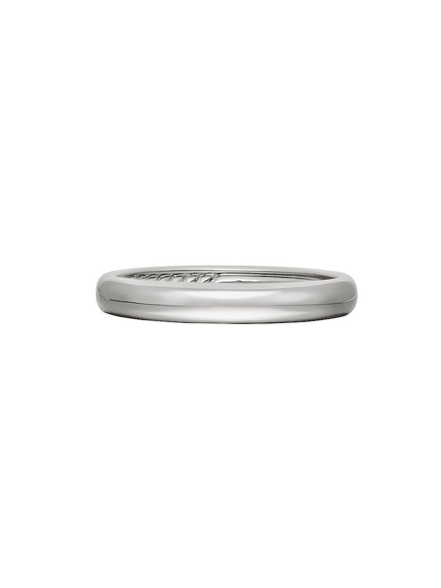 Men's DY Classic Band Ring in 18K White Gold, 3.5MM - White Gold - Size 10