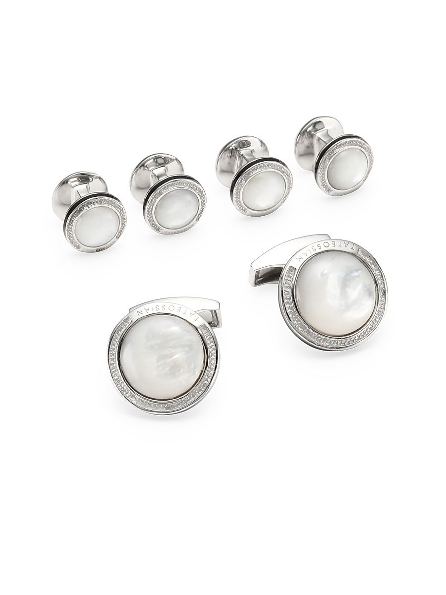 Men's Six-Piece Round Shirt Studs and Cufflinks Set