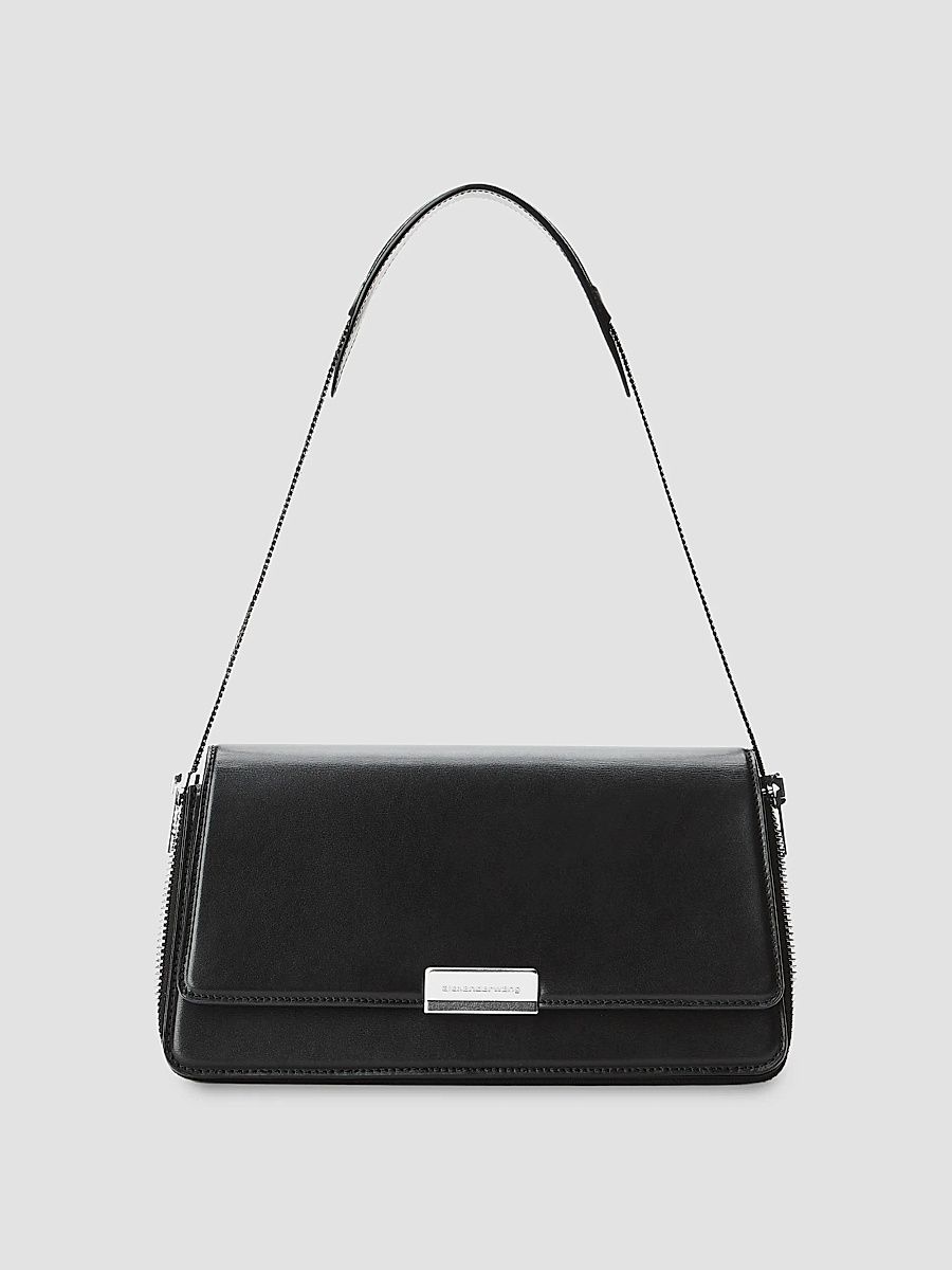 Women's Siren Medium Leather Shoulder Bag - Black
