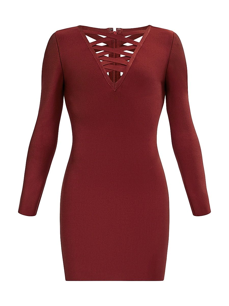 Women's The Tabitha Strappy Body-Con Minidress - Cabernet - Size XS