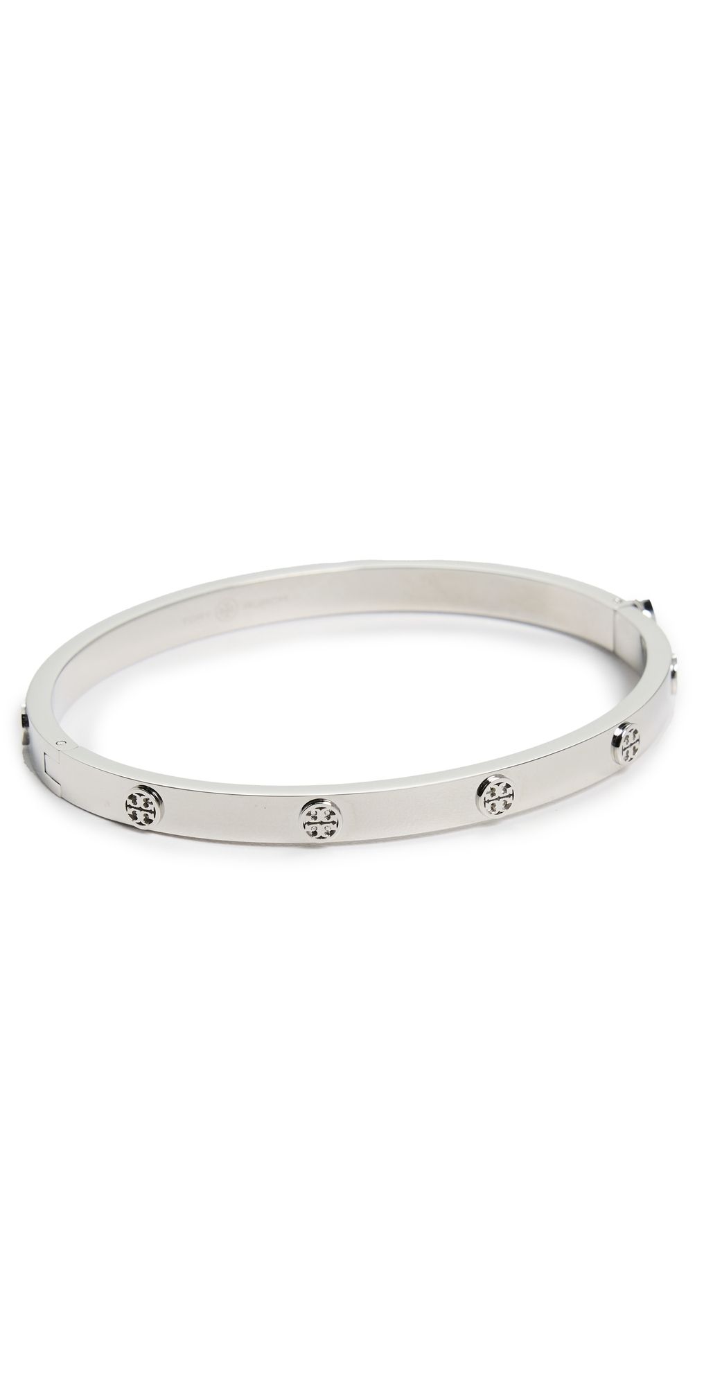 Tory Burch Thin Icon Hinge Bracelet Tory Silver M