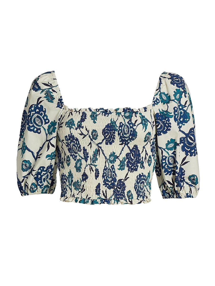 Women's Cyra Smocked Top - Poplin - Size Large