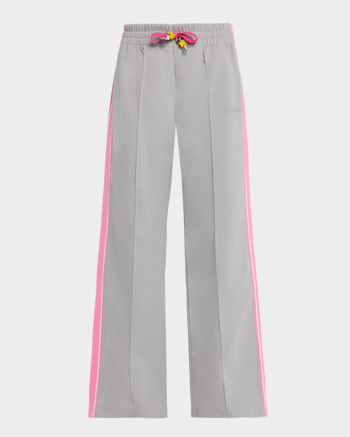 Striped Pintuck Stretch Cotton Pants