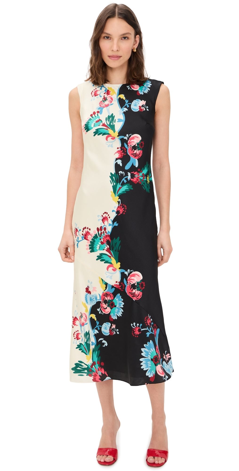 SALONI Olympia Dress Saffier Ornamental Plmt 10