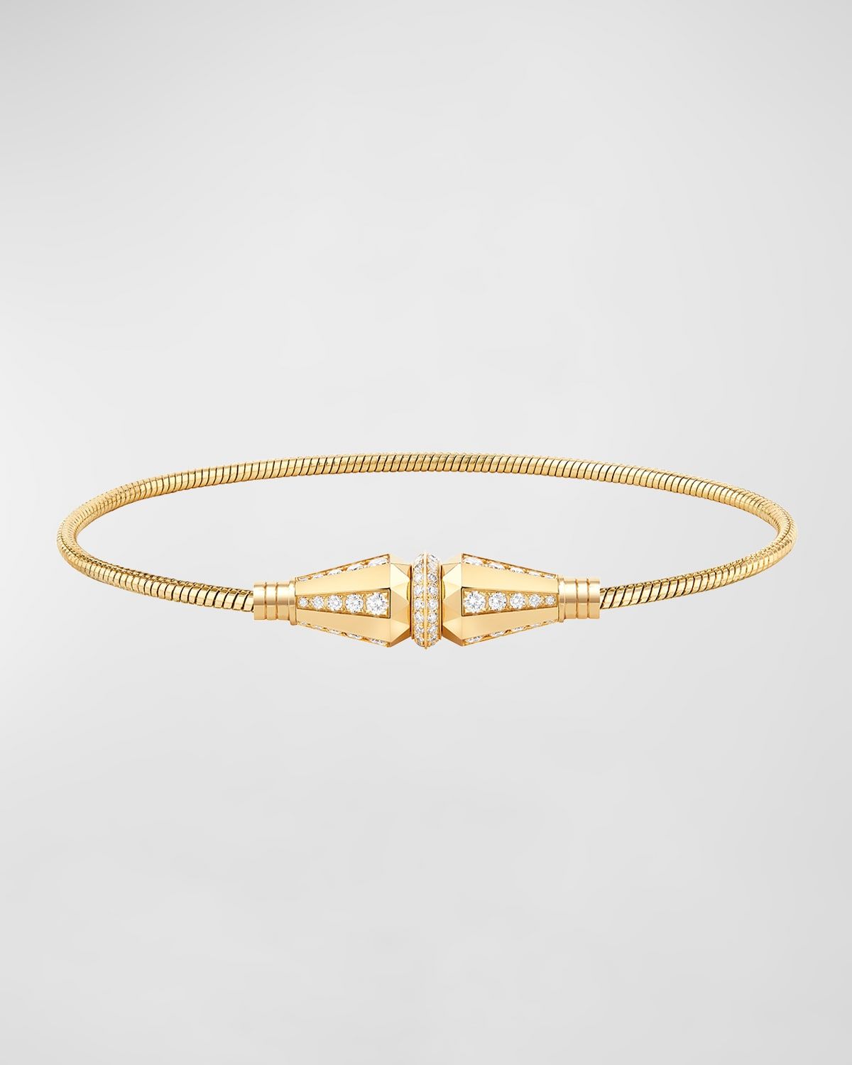 Jack de Boucheron 18K Yellow Gold Single-Wrap Diamond Bracelet