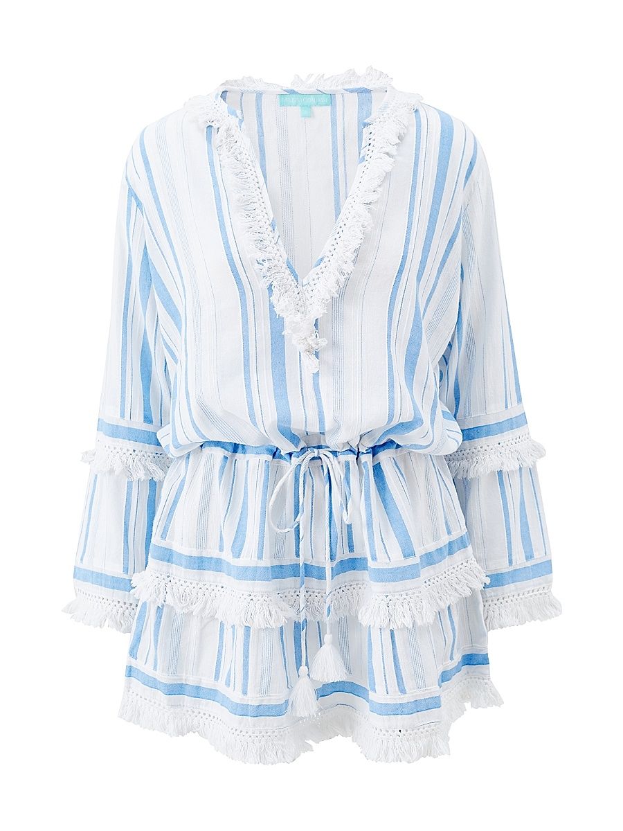 Women's Claudia Tiered Minidress - Oasis Stripe - Size Medium