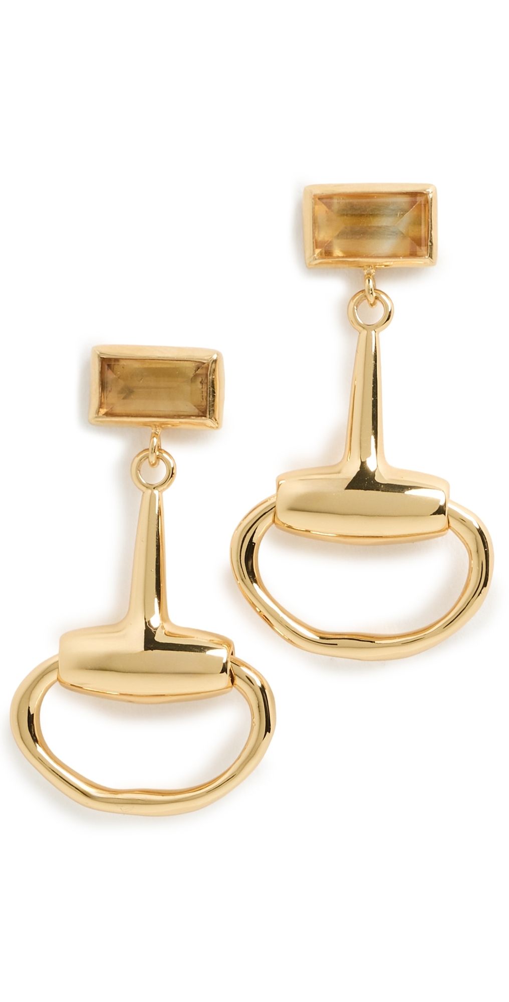 Chan Luu Horsebit Drop Earrings Citrine One Size