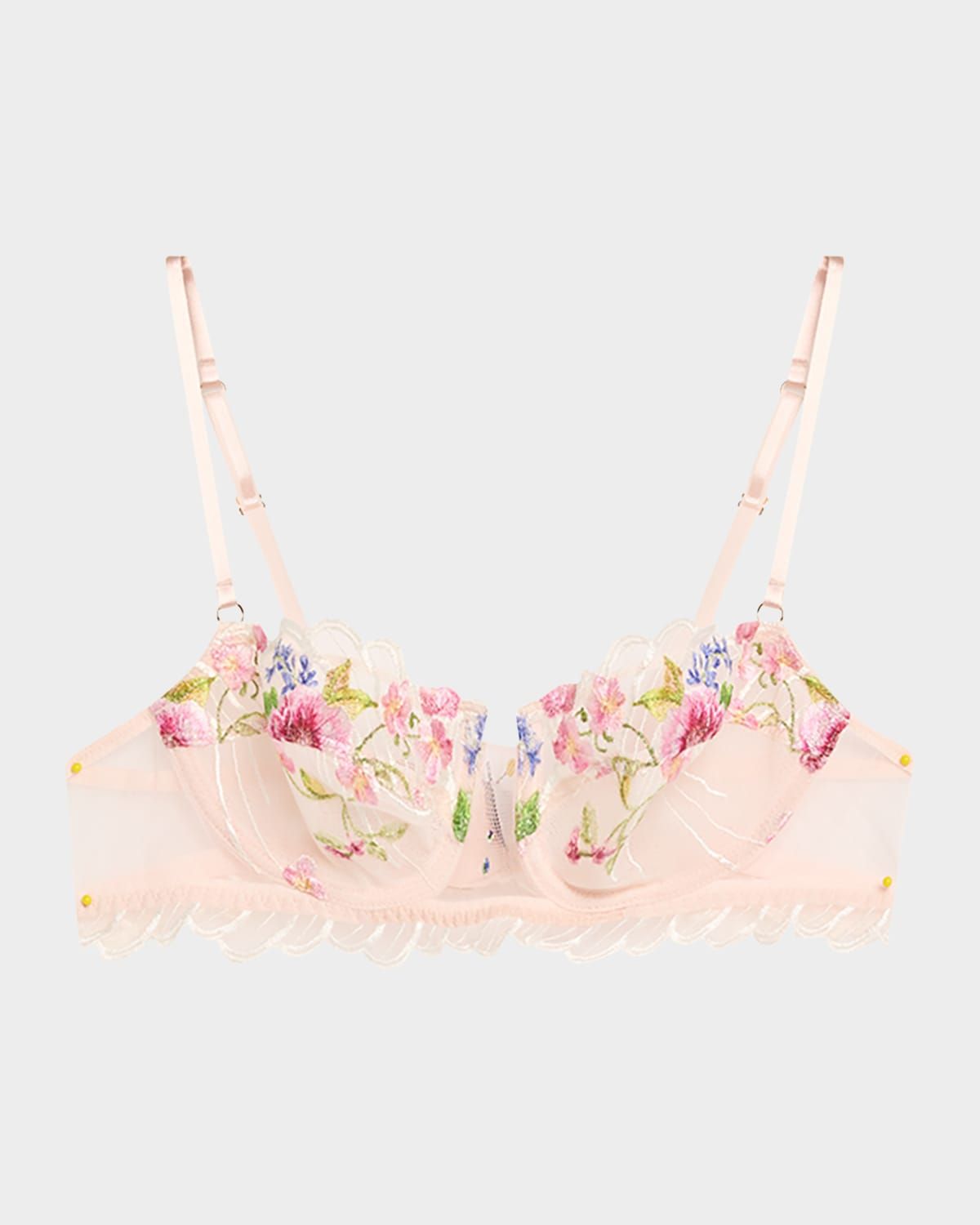Libertine en Fleurs Embroidered Tulle Demi Bra