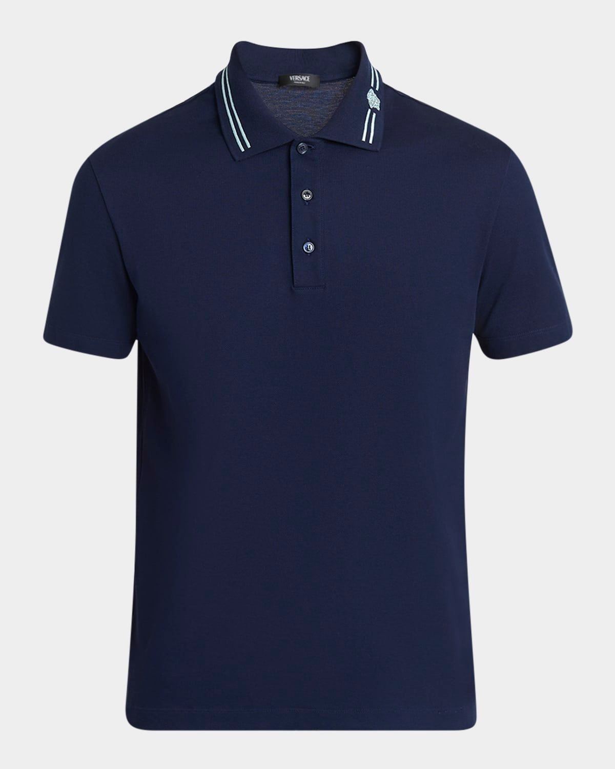 Men & apos;s Medusa-Collar Pique Polo Shirt