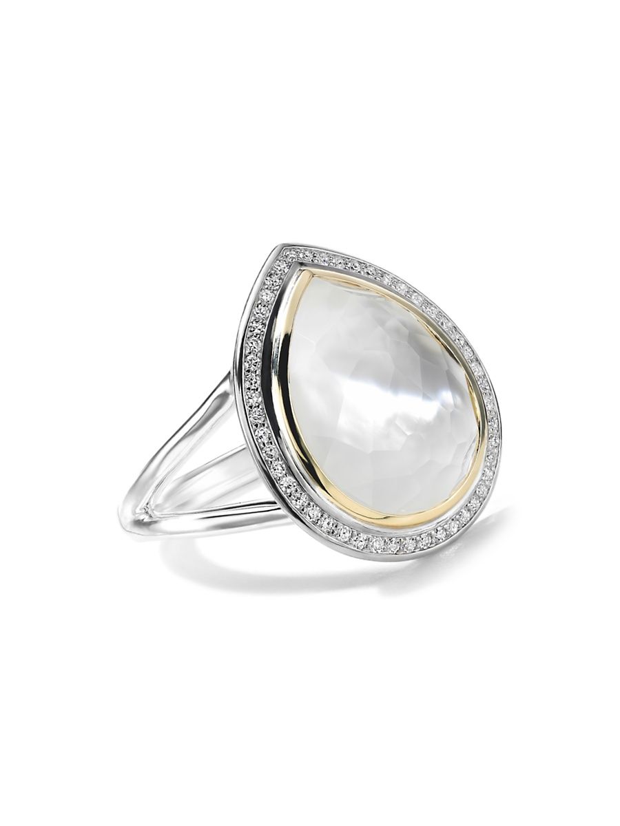 Women's Chimera Sterling Silver, 18K Yellow Gold & Multi-Stone Ring - Silver - Size 7