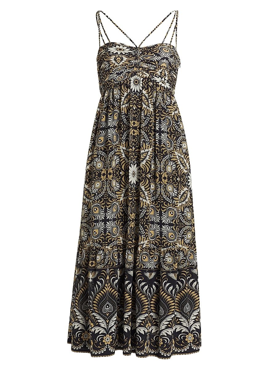 Women's Arya Odyessy Print Midi Dress - Black Multi - Size XXL