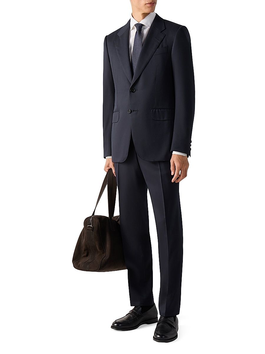 Men's Centoventimila Wool Suit - Navy Blue - Size 50