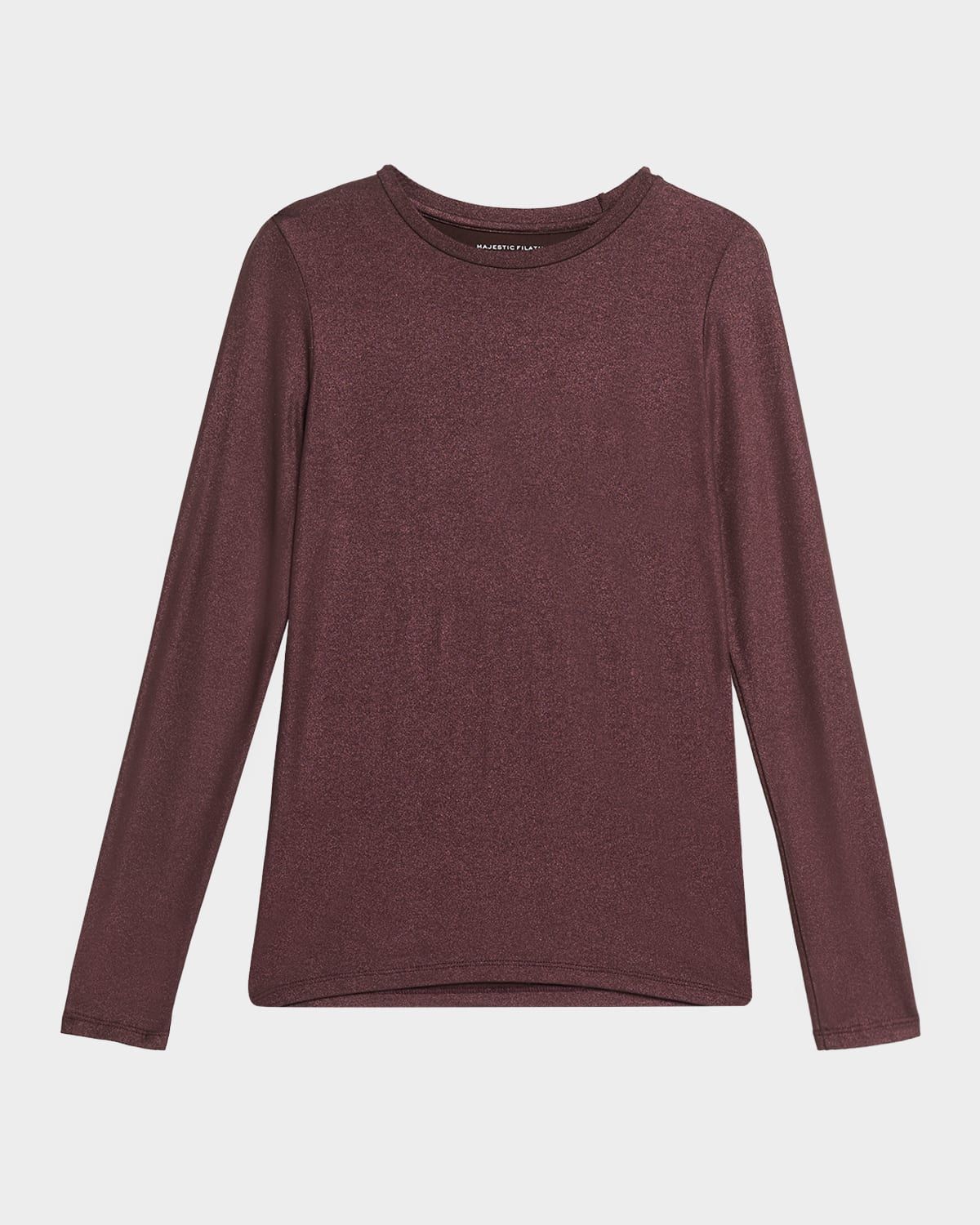 Metallic Long-Sleeve Viscose Tee