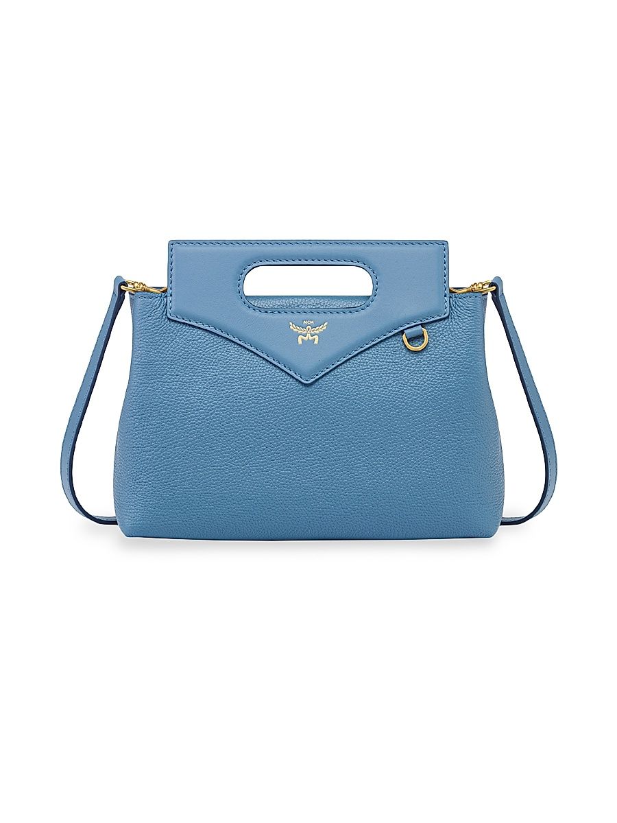 Women's Diamant Mini Leather Crossbody Bag - Blue Heaven