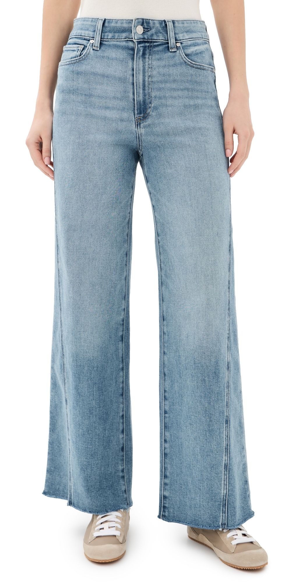 PAIGE Anessa Jeans with Twisted Outseam Panel and Raw Hem 31 Explorer 27