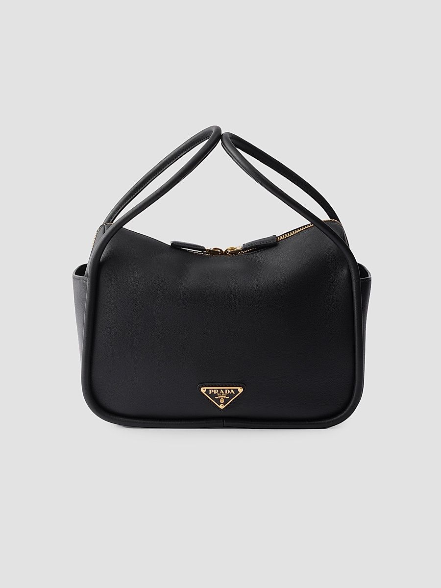 Women's Darling Leather Top Handle Bag - Black