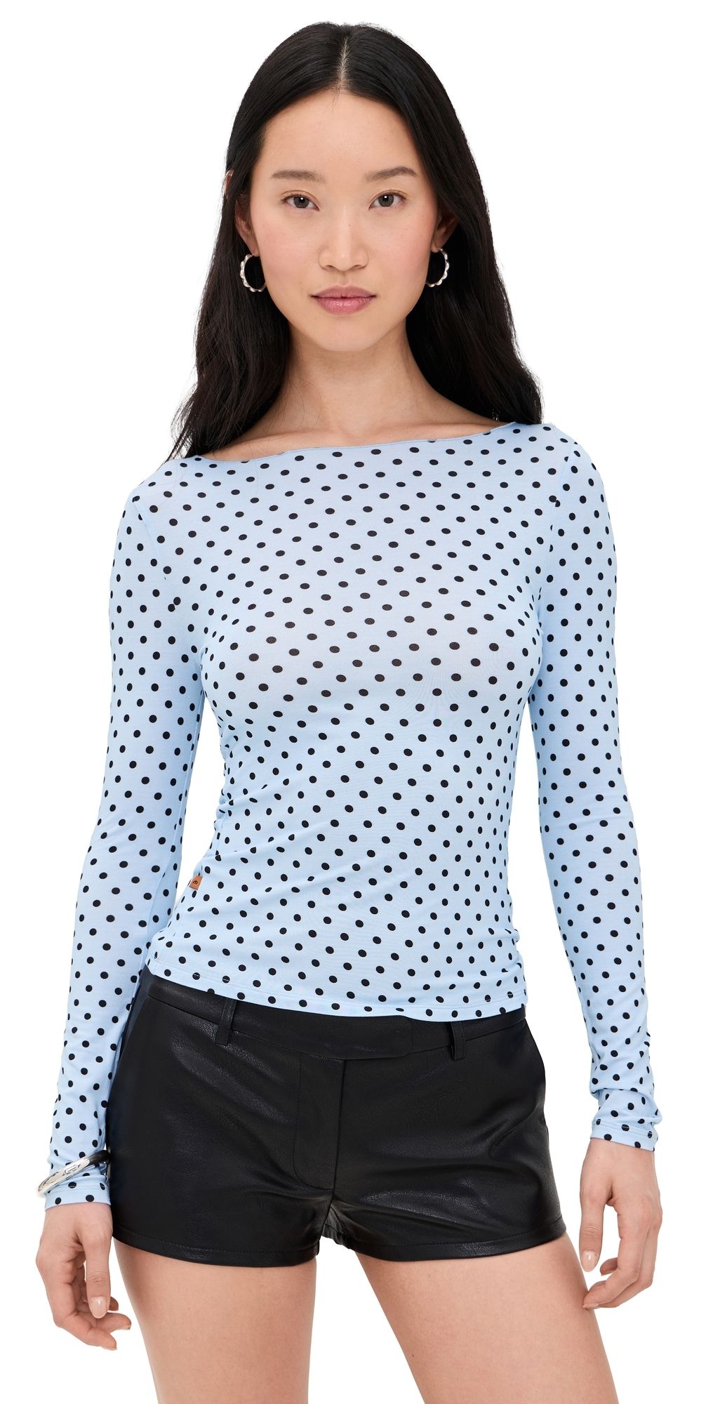 Miaou Amelia Top Blue Small Dot XS