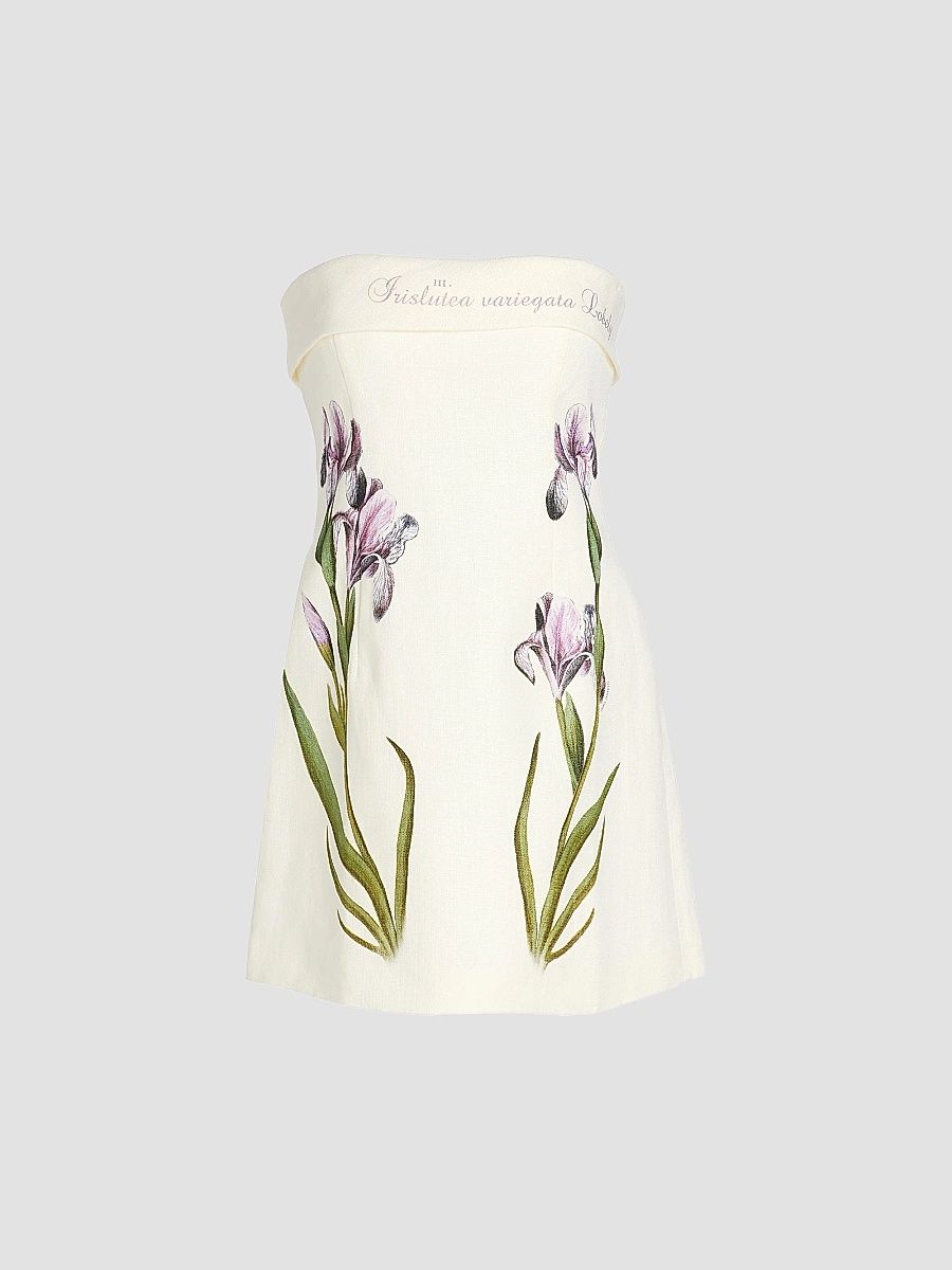 Women's Tulip Linen Strapless Mini Dress - Multi Only One Colour - Size 8
