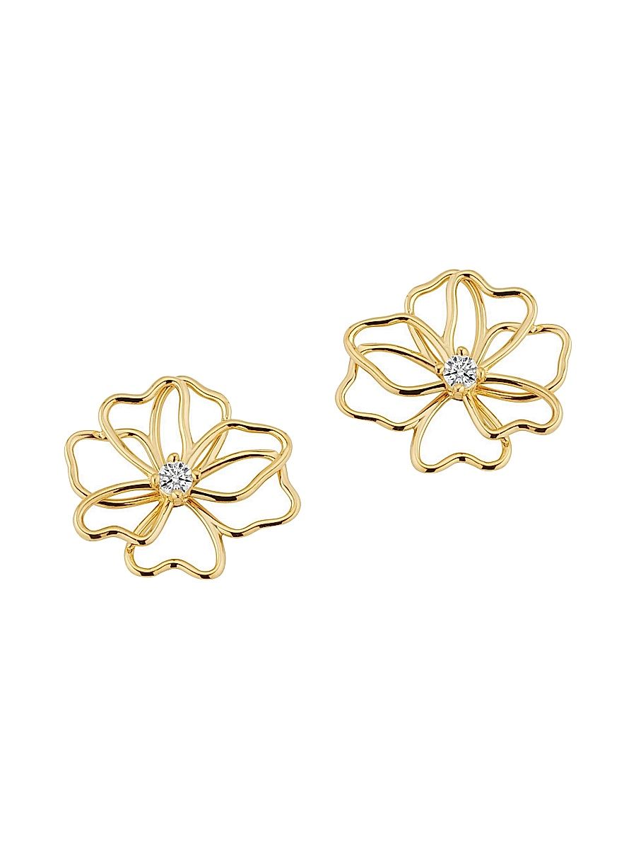 Women's 14K Yellow Gold Full Bloom Studs - Gold