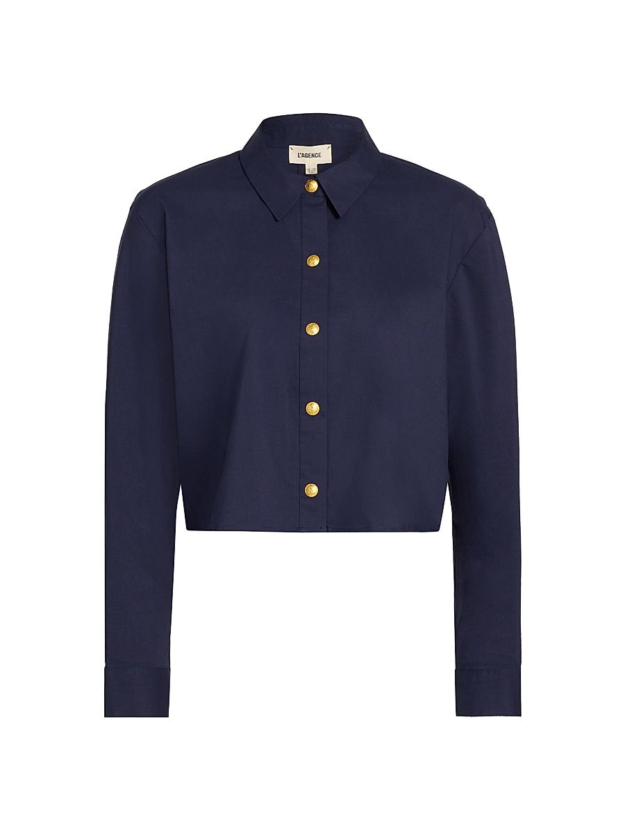 Women's Cosette Crop Hi-Low Shirt - Midnight - Size XL