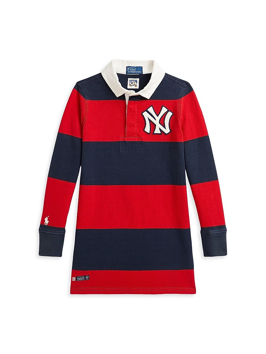 Little Girl's &Girl'sYankees Rugby Polo Shirtdress - Aviator Navy And Red - Size 14