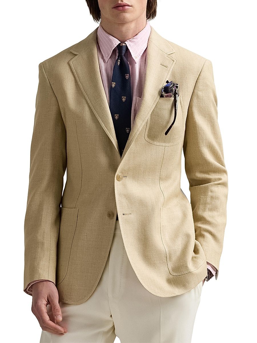 Men's Polo Tailored Herringbone Sportcoat - Tan - Size 42