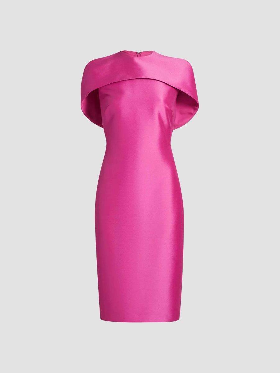 Badgley Mischka Women's Satin Off-the-Shoulder Cocktail Dress - Pink - Size 4