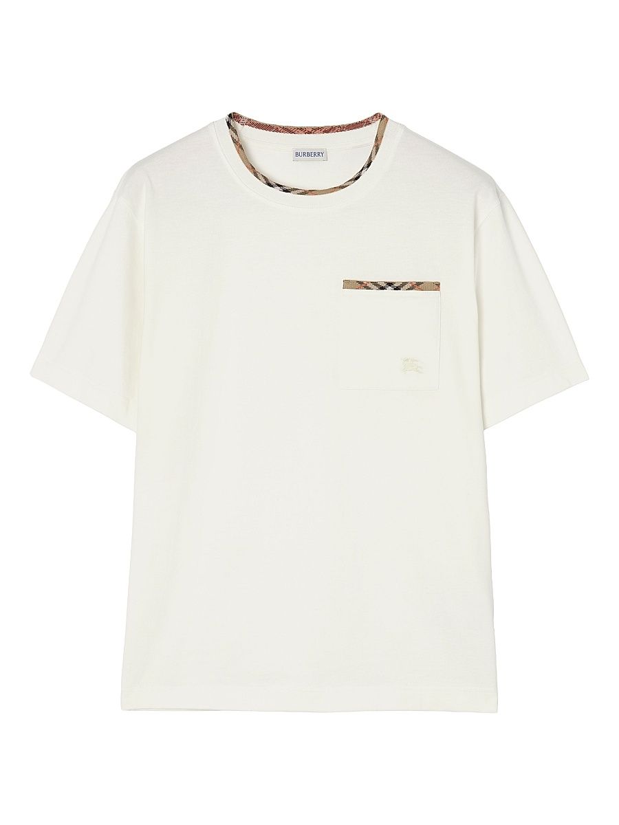 Men's Ryan Check Cotton T-Shirt - Chalk - Size XXXL
