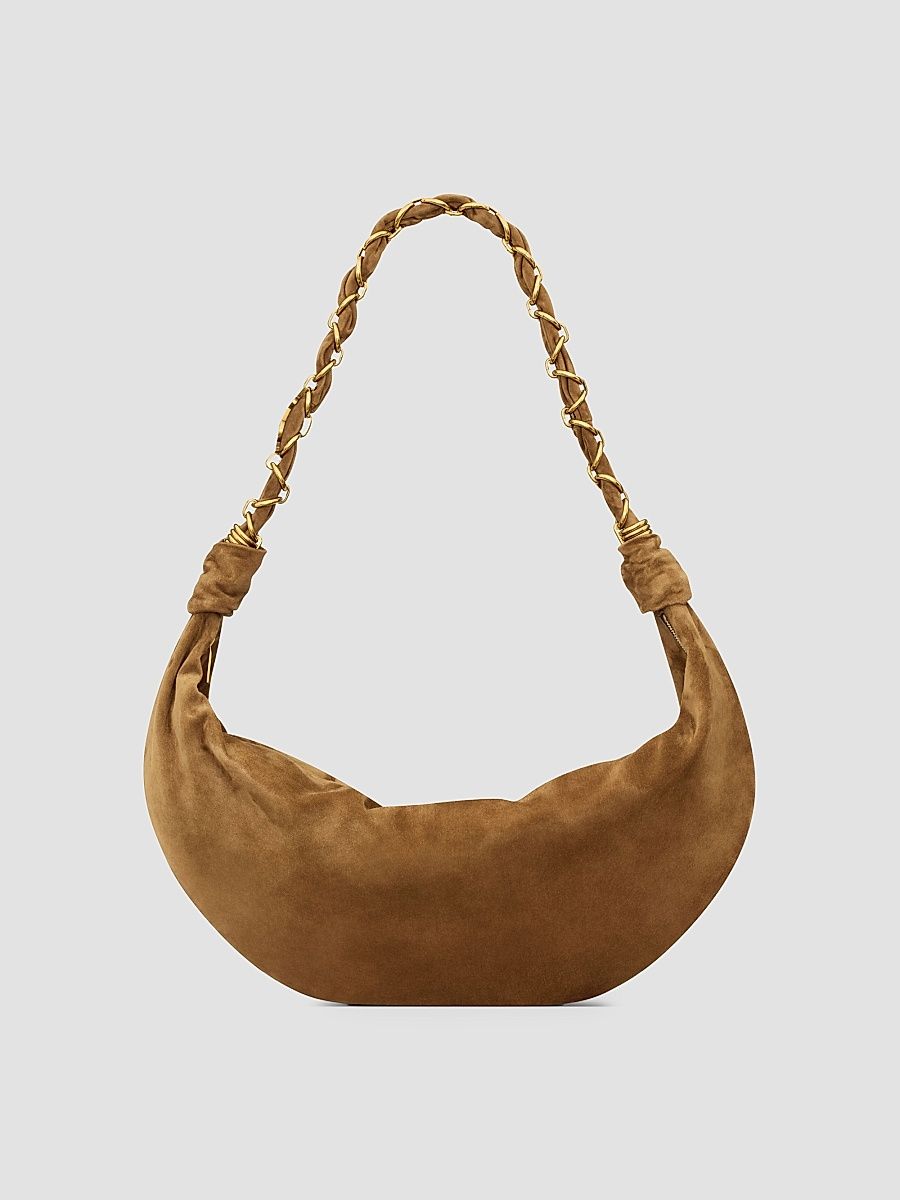 Saint Laurent Women's Amalia Hobo Bag in Suede - Caramel Cognac